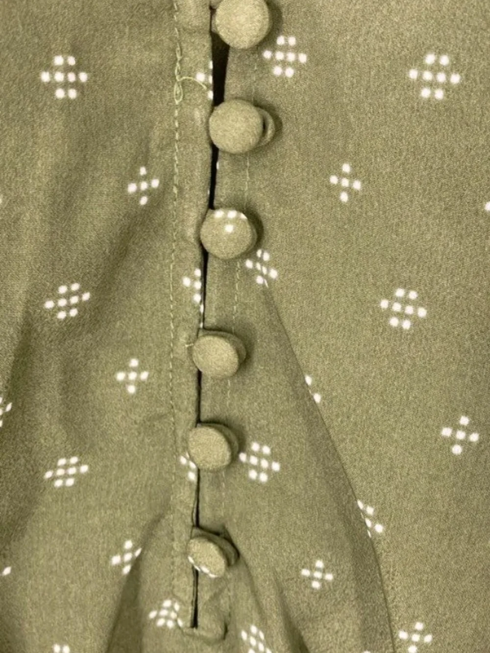 Joie Womens Fauna Green Geometric Short Flutter Sleeve Blouse Top Size Small NWT